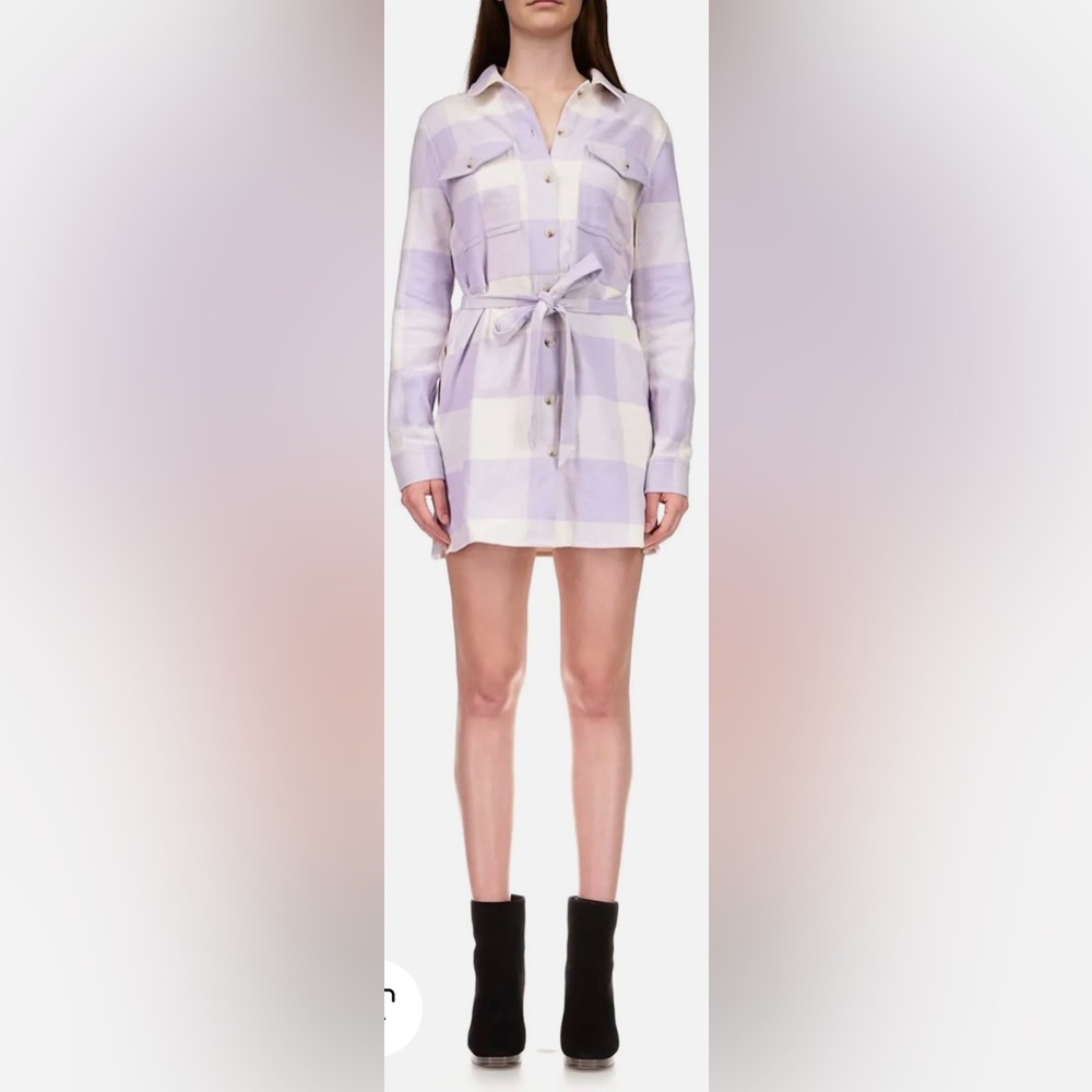 Sanctuary Flannel Shirtdress in Wisteria Check Size Small